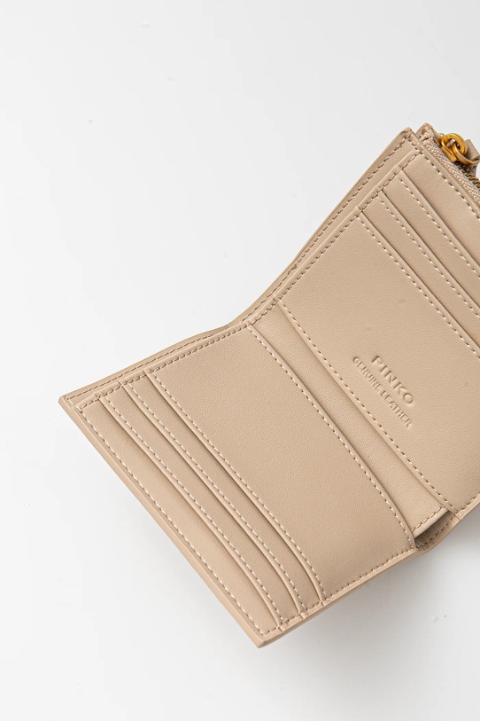 Akcesoria Pinko portfel skórzany 103610.A0F1 beżowy