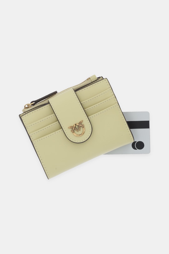 Pinko portfel skórzany żółty 103610.A0F1
