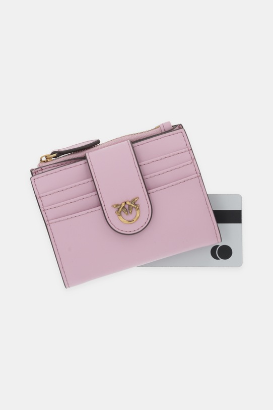 Pinko portfel skórzany różowy 103610.A0F1