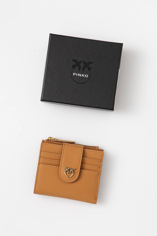 Pinko bőr pénztárca 103610.A0F1 barna