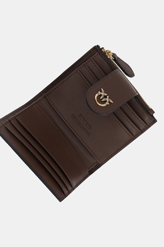 Δερμάτινο πορτοφόλι Pinko καφέ 103610.A0F1