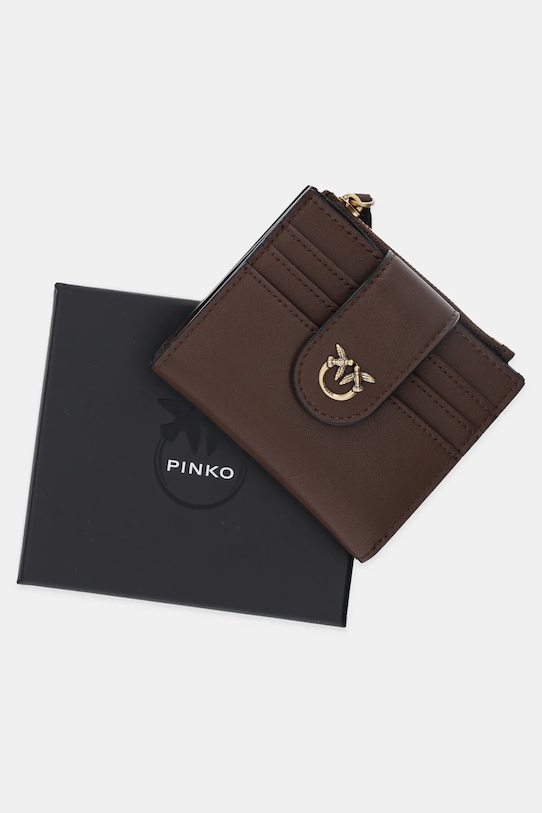 Δερμάτινο πορτοφόλι Pinko 103610.A0F1 καφέ