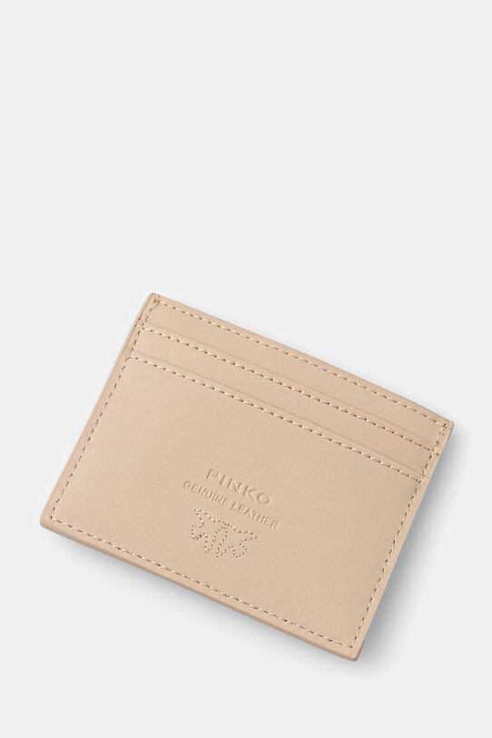 Pinko portacarte in pelle 103762.A0F1 beige AA00