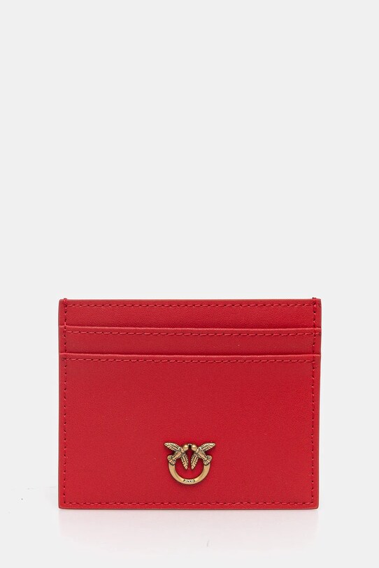 Pinko portacarte in pelle semplice rosso 103762.A0F1