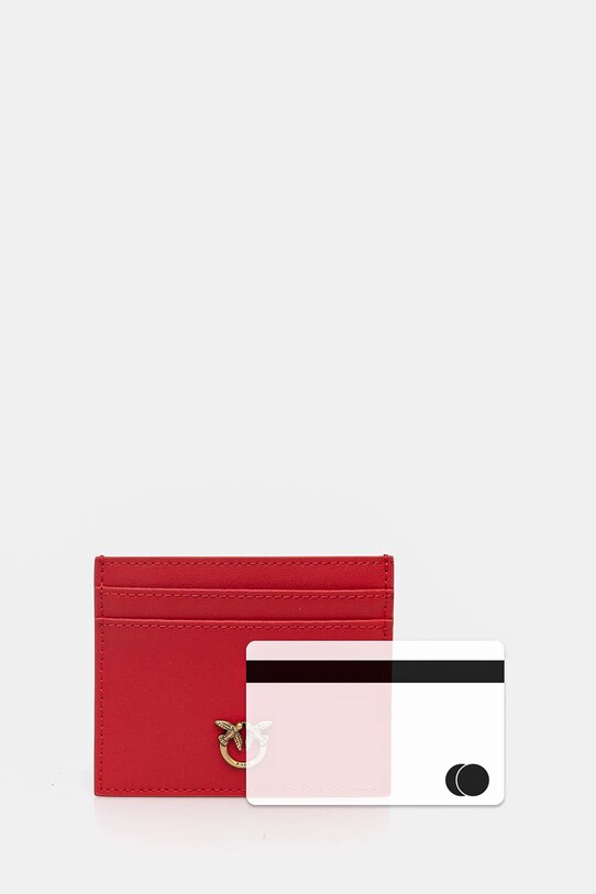 Pinko portacarte in pelle rosso 103762.A0F1