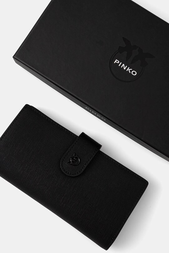 Δερμάτινο πορτοφόλι Pinko μαύρο 104354.A29P