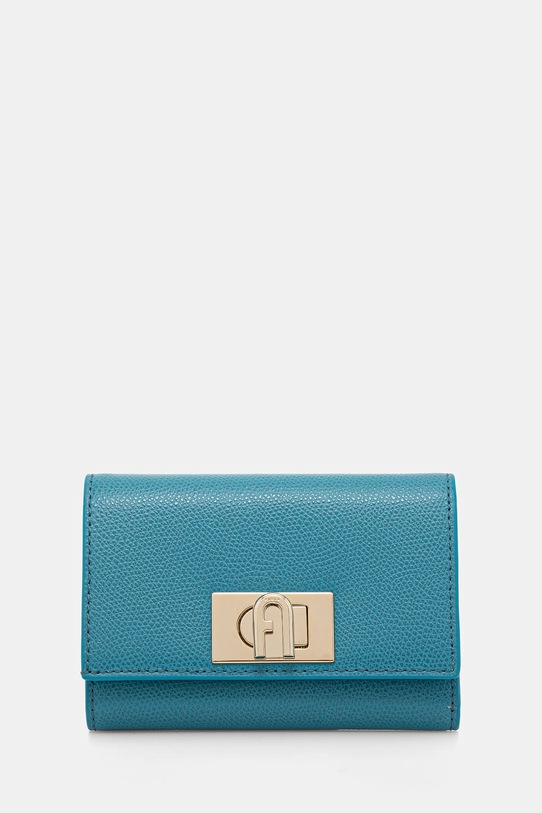 Шкіряний гаманець Furla лицьова шкіра блакитний WP00225.ARE000.TR400
