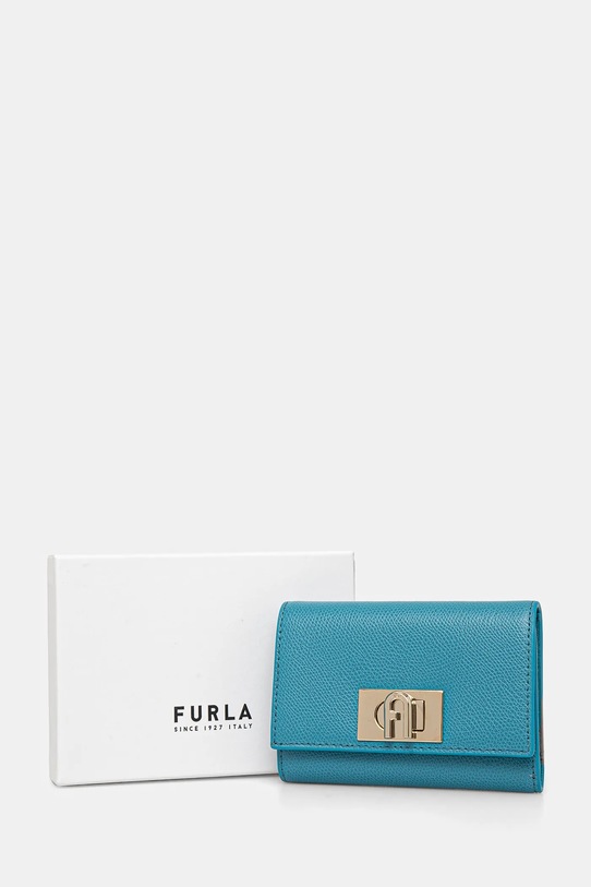 Шкіряний гаманець Furla блакитний WP00225.ARE000.TR400