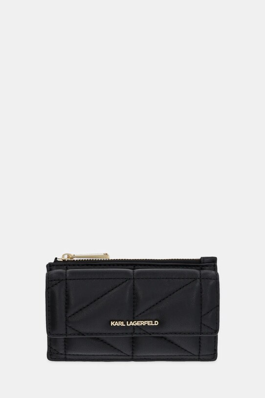 Кожен портфейл Karl Lagerfeld гладка кожа черен A1W32062