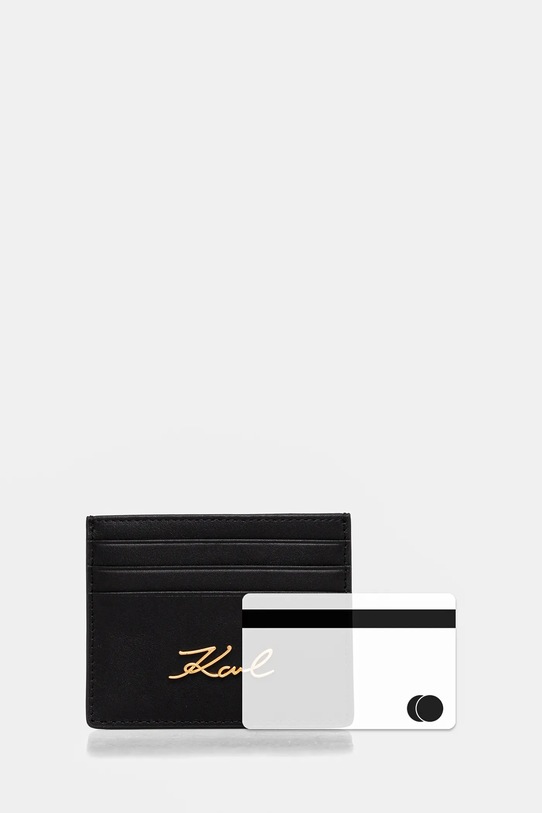 Шкіряний чохол на банківські карти Karl Lagerfeld чорний A1W32069