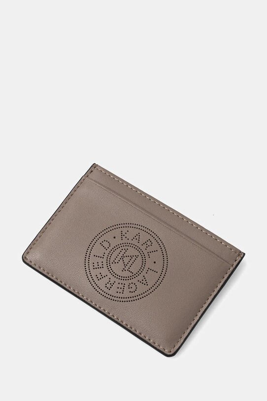 Kožené puzdro na karty Karl Lagerfeld A1W32099 sivá SS25
