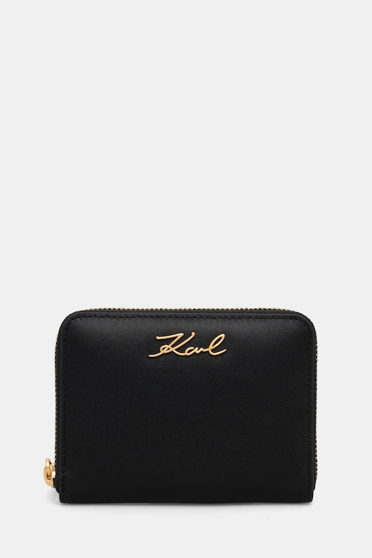 Novčanik Karl Lagerfeld imitacija zrnate kože crna A1W32105