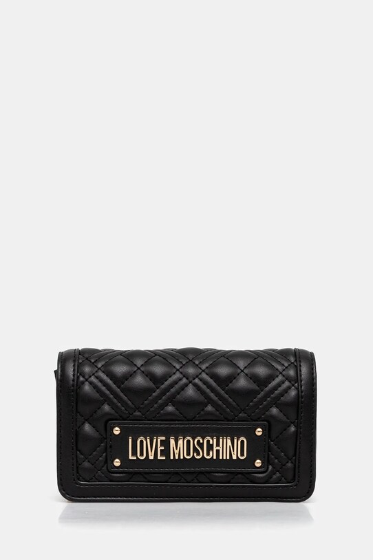 Τσάντα Love Moschino απλικέ μαύρο JC5681PP1