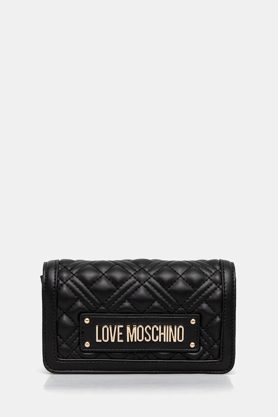 Τσάντα Love Moschino απλικέ μαύρο JC5681PP1