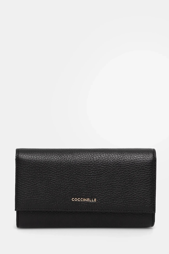 Coccinelle portfel skórzany skóra licowa czarny E2.MW5.11.85.01