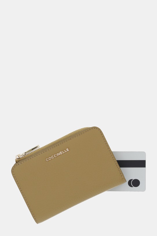 Coccinelle portfel skórzany zielony E2.MW5.11.D1.01