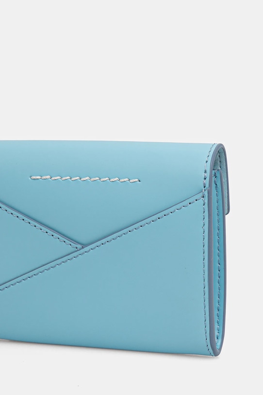 MM6 Maison Margiela portofel de piele SA5UI0010.P7183 albastru SS25