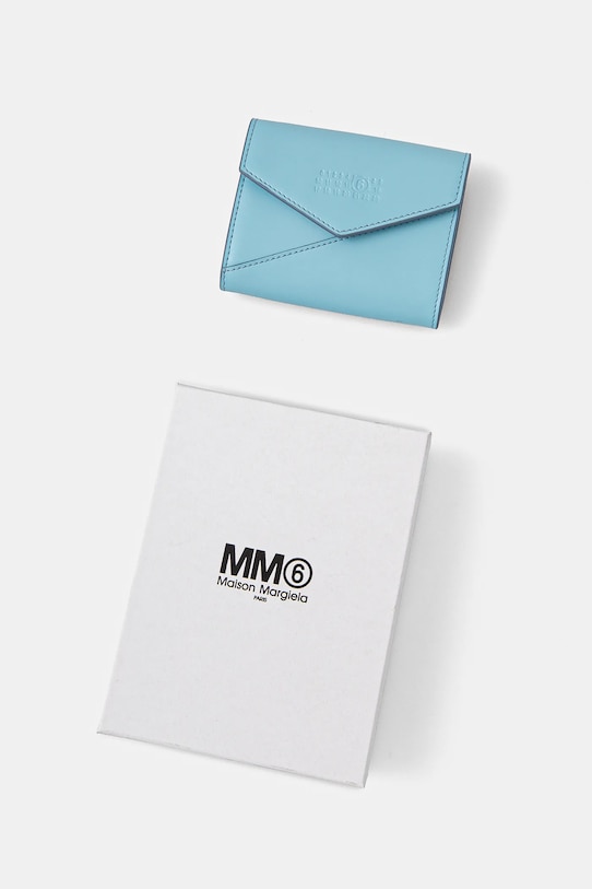 MM6 Maison Margiela portofel de piele albastru SA5UI0010.P7183