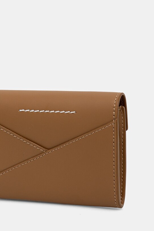 MM6 Maison Margiela portofel de piele SA5UI0010.P7183 maro SS25