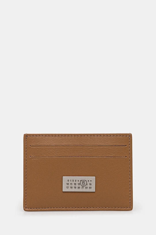 Δερμάτινη θήκη για κάρτες MM6 Maison Margiela θήκη για κάρτες καφέ SA5UI0013.P7258