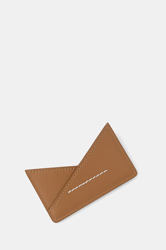 Δερμάτινη θήκη για κάρτες MM6 Maison Margiela SA6UI0014.P7183 καφέ SS25