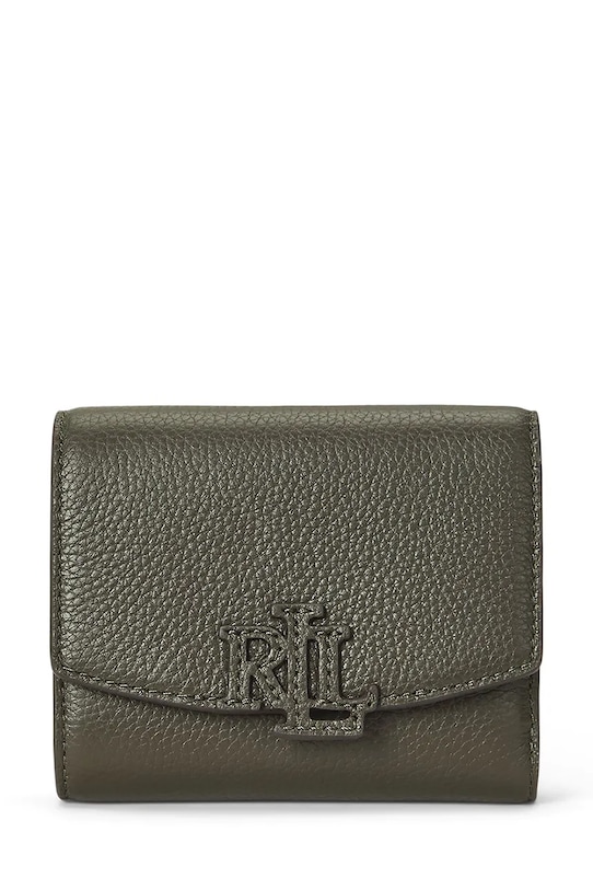Кожен портфейл Lauren Ralph Lauren гладка кожа зелен 432966782
