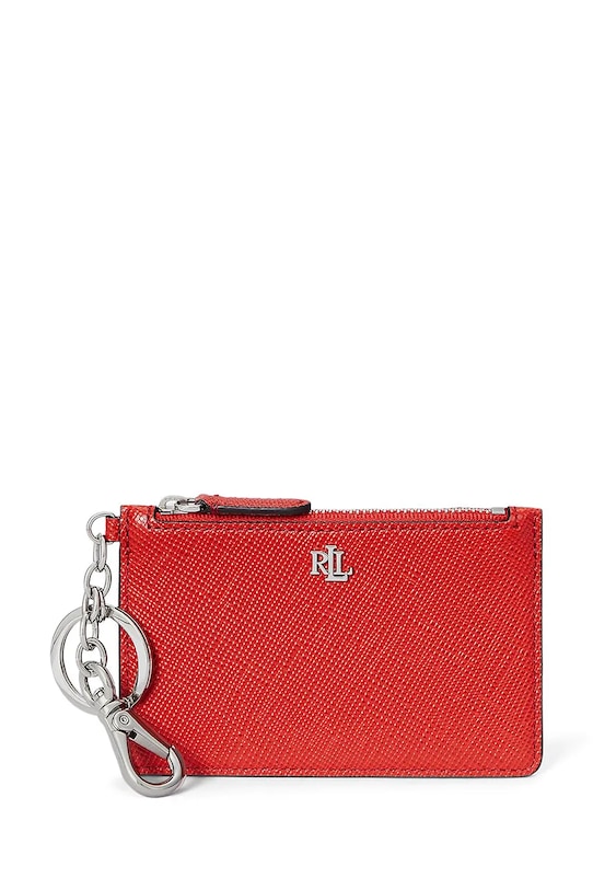 Usnjena denarnica Lauren Ralph Lauren Zrnato usnje oranžna 432966789