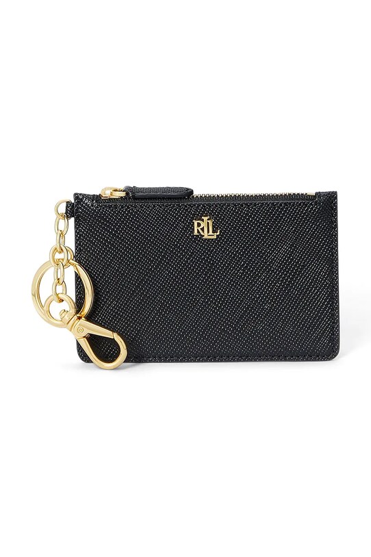 Lauren Ralph Lauren portafoglio in pelle pelle fiore nero 432966789