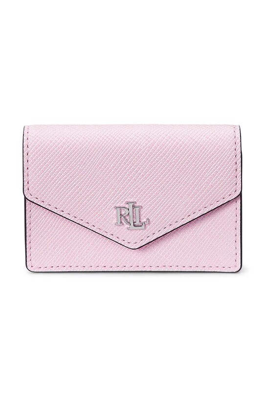 Кожен портфейл Lauren Ralph Lauren гладка кожа розов 432967060