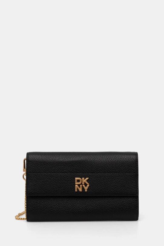 Шкіряний гаманець Dkny лицьова шкіра чорний R445AI72