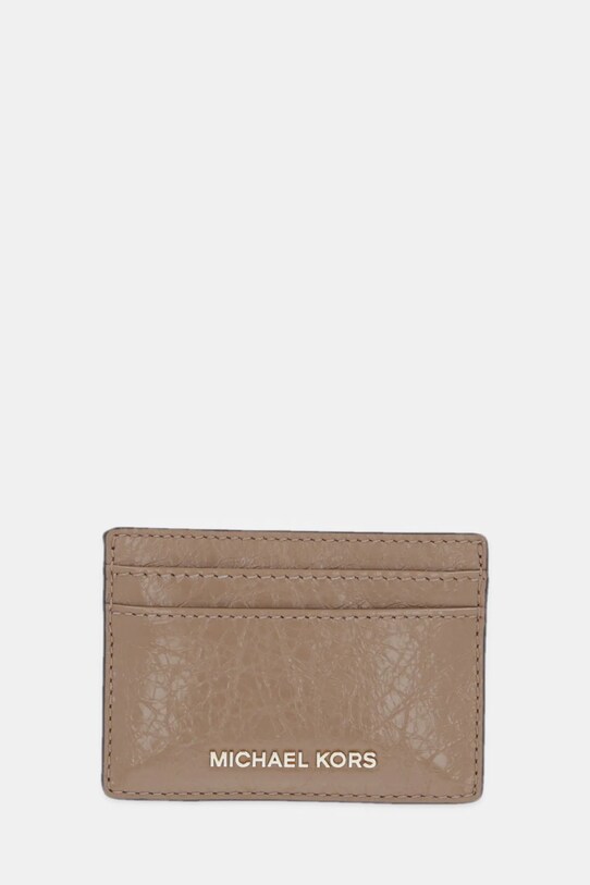 Kožené puzdro na karty MICHAEL Michael Kors puzdro na karty béžová 32R5GJ6D1L