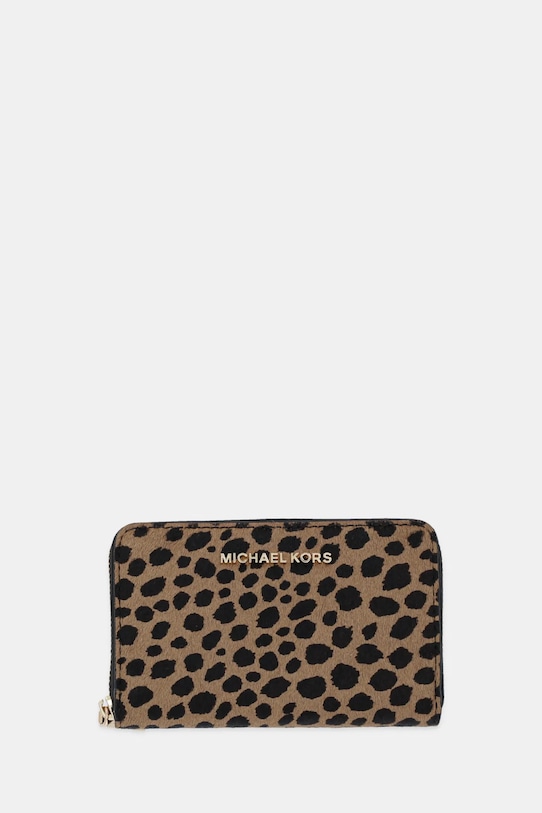 MICHAEL Michael Kors portafoglio in pelle pelle fiore marrone 32R5GJ6D0O