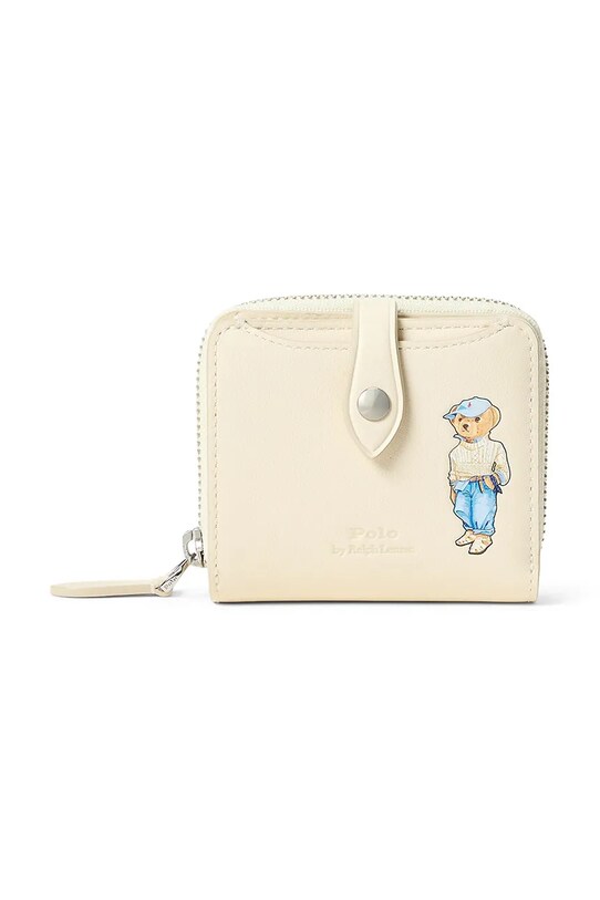 Δερμάτινο πορτοφόλι Polo Ralph Lauren λείο δέρμα μπεζ 427967720