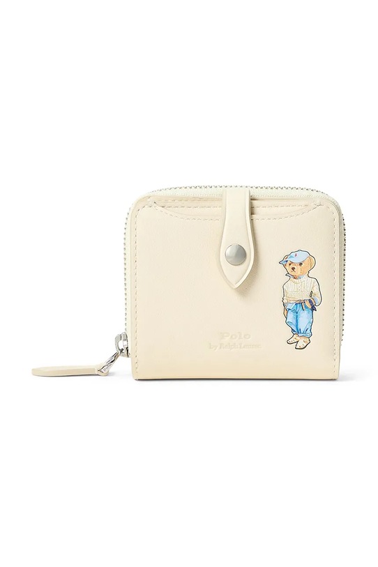 Polo Ralph Lauren portafoglio in pelle pelle fiore beige 427967720