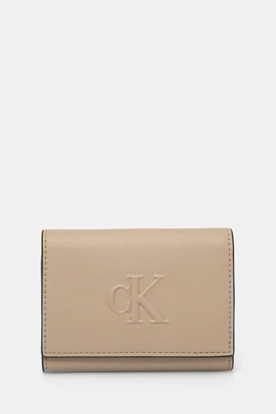 Peněženka Calvin Klein Jeans imitace kůže béžová LV04K1078G