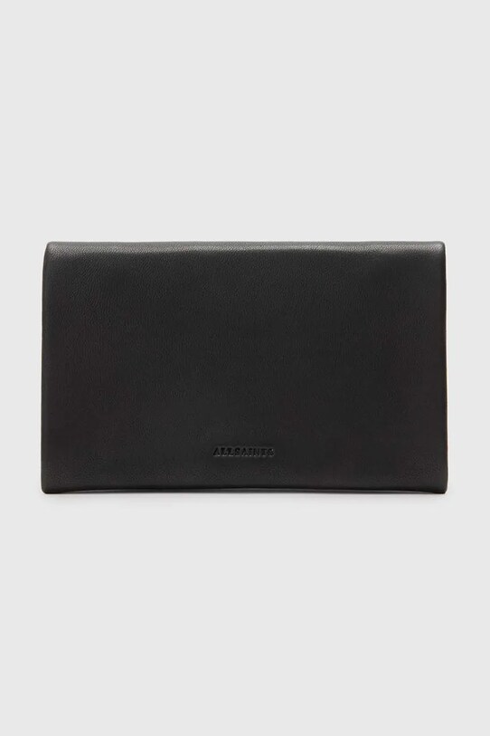Δερμάτινο πορτοφόλι AllSaints HARLUNA λείο δέρμα μαύρο W375XC