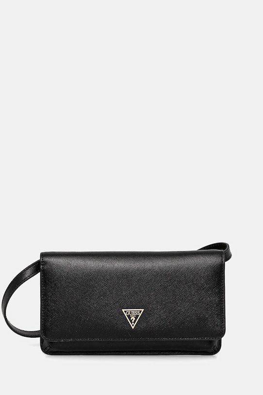 Kožené psaníčko Guess MIRIAM přírodní kůže černá PW7513.P5226