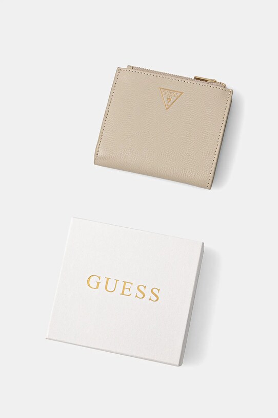 Δερμάτινο πορτοφόλι Guess MIRIAM μπεζ RW1770.P5201