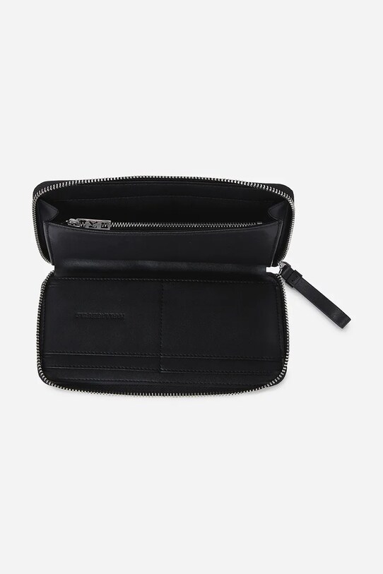 Akcesoria Karl Lagerfeld portfel skórzany K/CIRCLE A2W32034 czarny