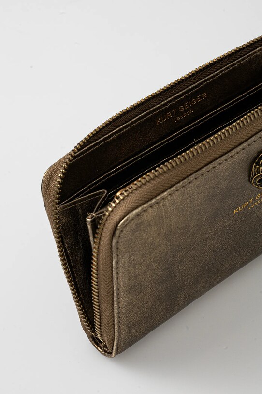 Kožená peněženka Kurt Geiger London 4357460109 zlatá SS25