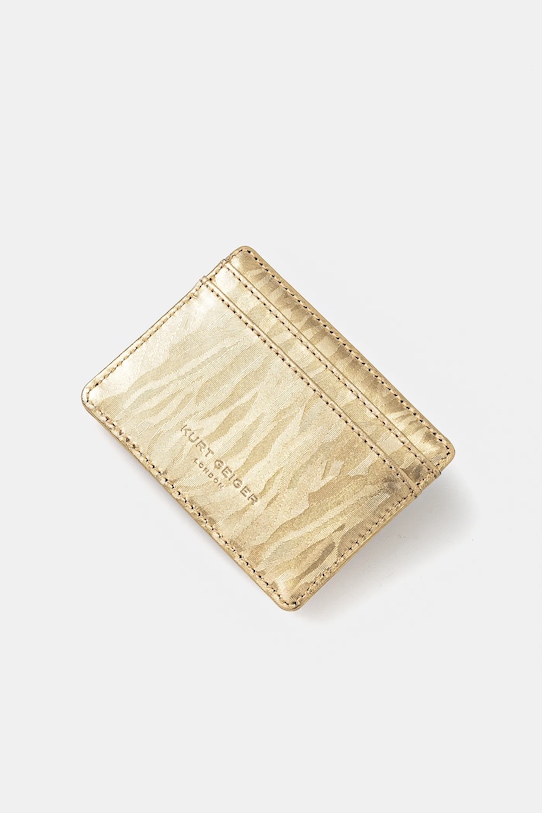Usnjen etui za kartice Kurt Geiger London CHELSEA 4019766189 zlata SS25