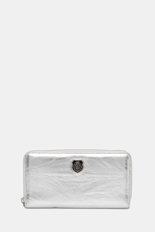 The Kooples portofel de piele piele argintiu AFPM30001K