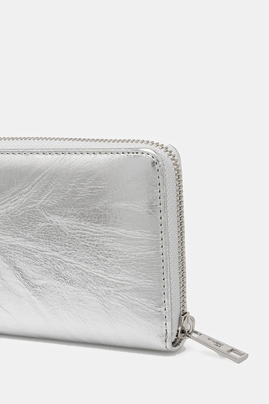 Usnjena denarnica The Kooples AFPM30001K srebrna SS25