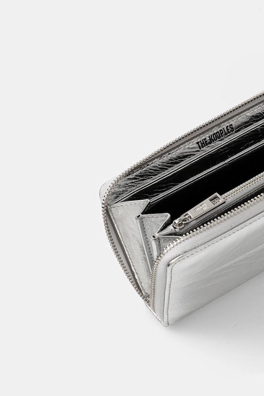 Dodatki Usnjena denarnica The Kooples AFPM30001K srebrna