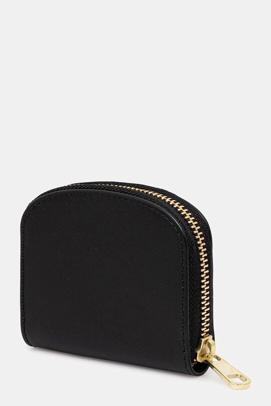 Kožni novčanik A.P.C. Compact Demi-Lune Mini PXAWV.F63437 crna SS25