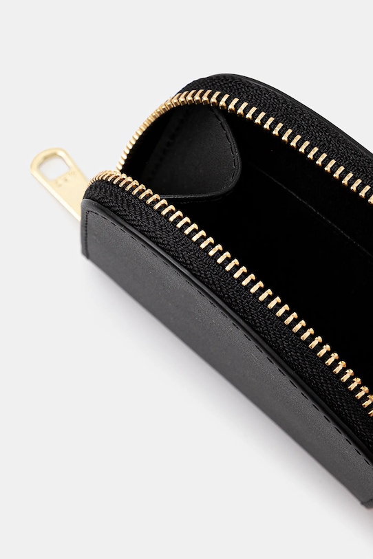 Akcesoria A.P.C. portfel skórzany Compact Demi-Lune Mini PXAWV.F63437 czarny