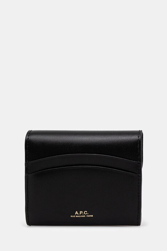 Δερμάτινο πορτοφόλι A.P.C. Compact Grace PXBMW.F63603 μαύρο SS25