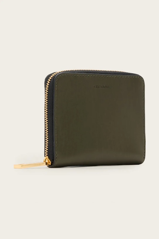 AllSaints portofel de piele LENA HEX W130XC verde AW25