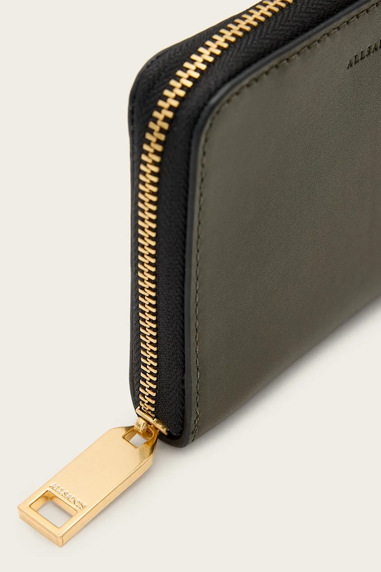 AllSaints portofel de piele LENA HEX W130XC verde