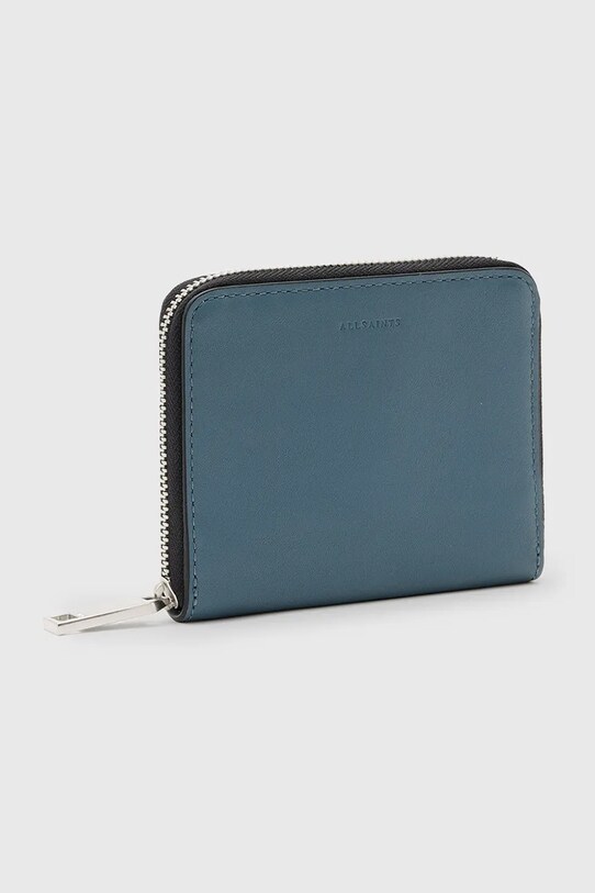 AllSaints portofel de piele LENA HEX W130XC albastru SS25